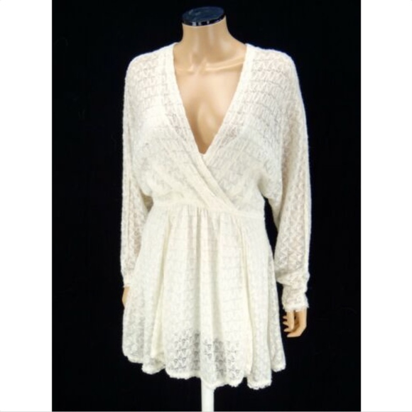 Free People Dresses & Skirts - FREE PEOPLE knit dress Snug Bug ivory tassels NEW XS X-Small